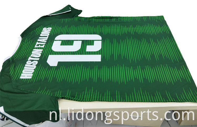 Lidong nieuwste patroonontwerp voetbalteam training uniformen 100% polyester aangepaste voetbal jerseys